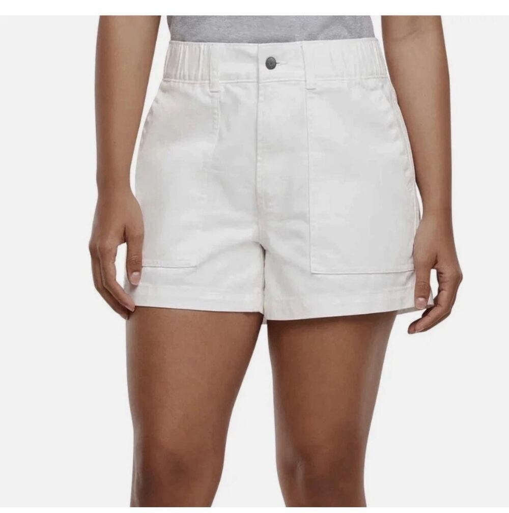 GAP Womens Elastic Waist Twill Shorts XL White